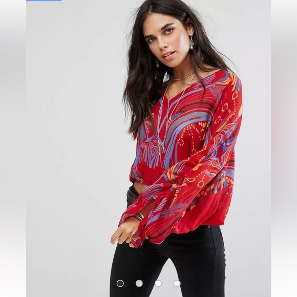 Free People Beneath The Sea Blouse - Picture 1 of 5